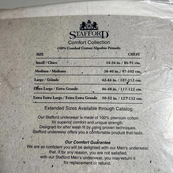 Vintage Stafford Men’s Crew Neck T-Shirts 3PK XL White Made in Canada - Picture 3 of 7